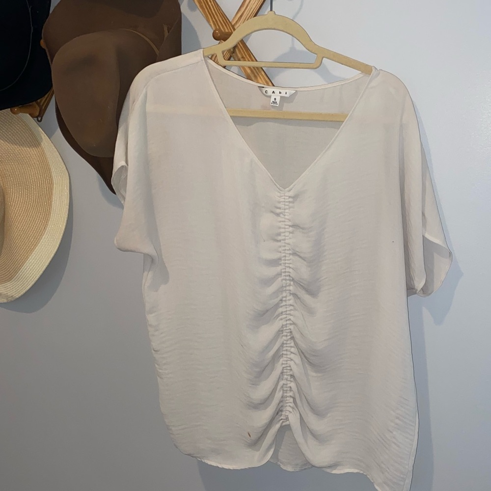 Cream/white Cabi silk blouse